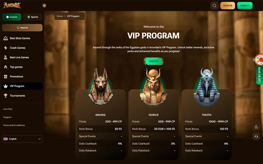 Amunbet VIP programma